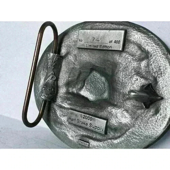 Vintage 2000 Hall Brake Supply Millennium Ltd Ed Pewter Belt Buckle #71 of 400 - Picture 5 of 8